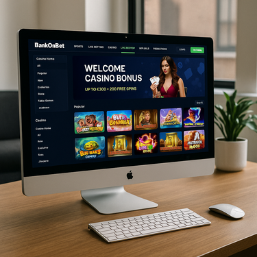 BankOnBet - Desktop Platform Design - Dark Theme with Gold Accents